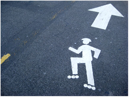 het skatepad en fietspad