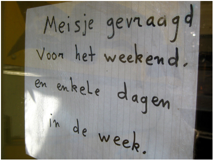 meisje gevraagd