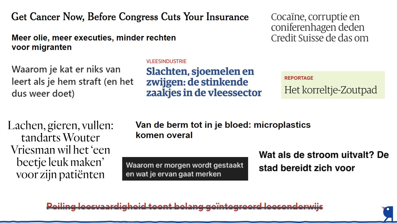 Overzicht headlines